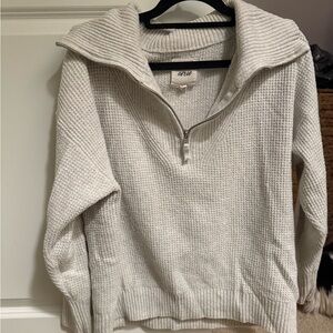 Aerie Women's Grey Quarter Zip Sweater